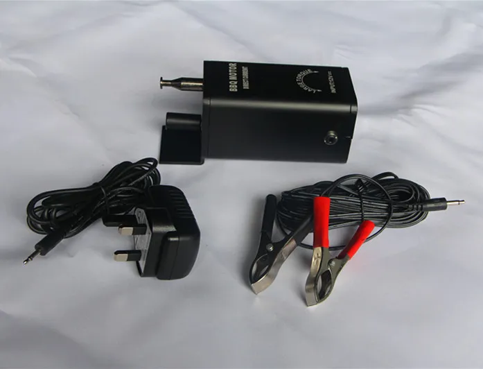 มอเตอร์ย่างบาร์บีคิว 12V อลูมิเนียมสีดำ